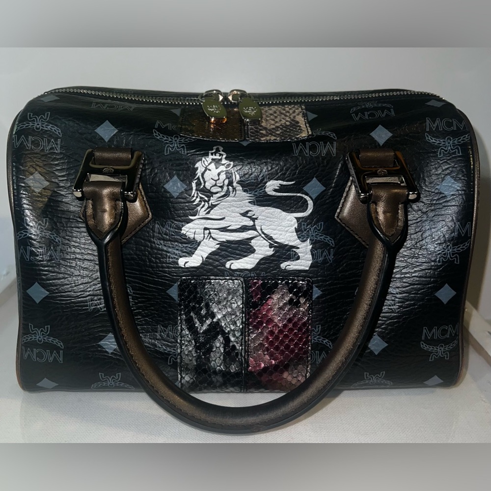 MCM Boston Princess Lion Bag